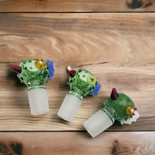 Green Cactus Glass Bowl