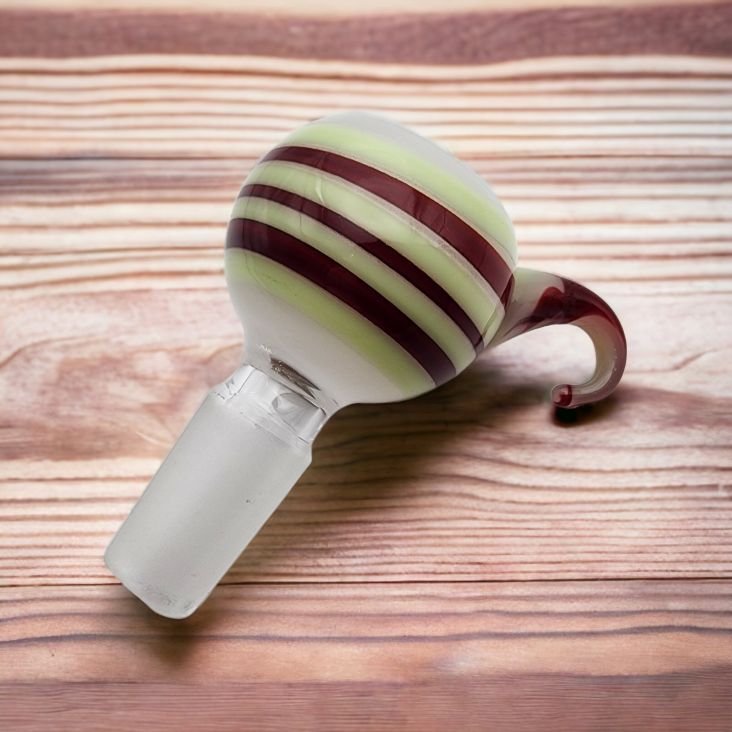 Dual Color Striped Glass Bowl with Striped Hook