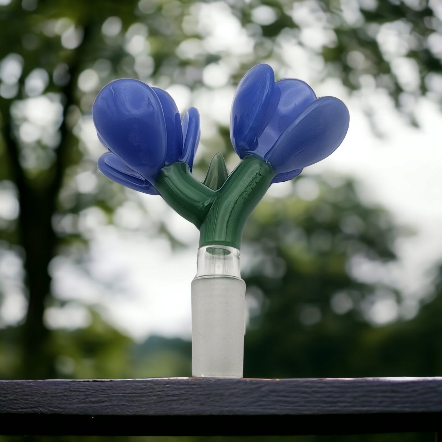 Blue Tulip Double Bowl