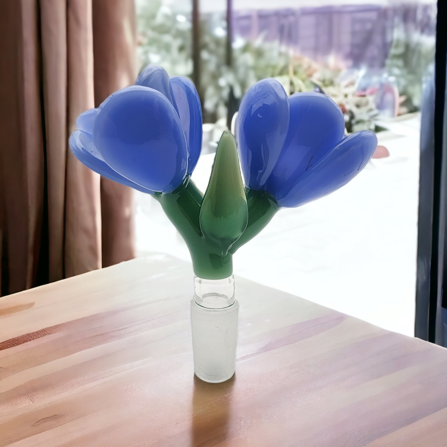 Blue Tulip Double Bowl