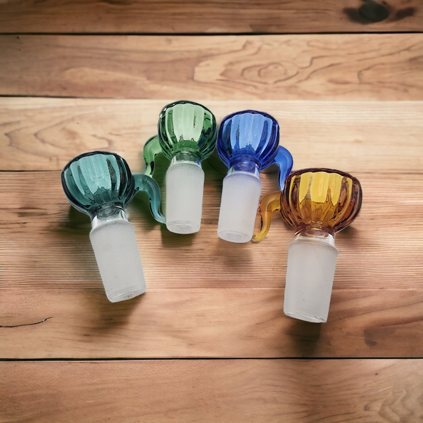 Ribbed Glass Bowl with Small Hook