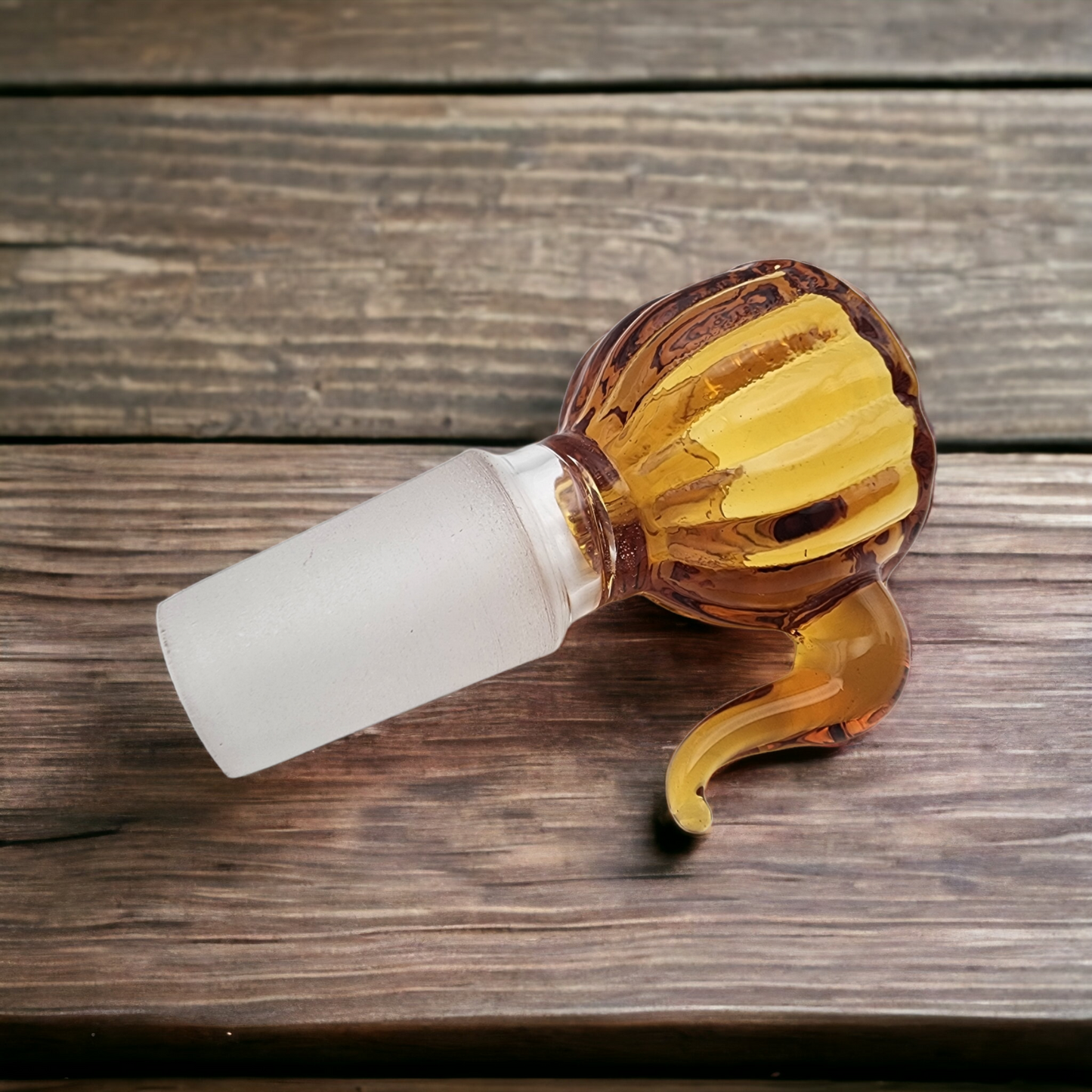 Ribbed Glass Bowl with Small Hook