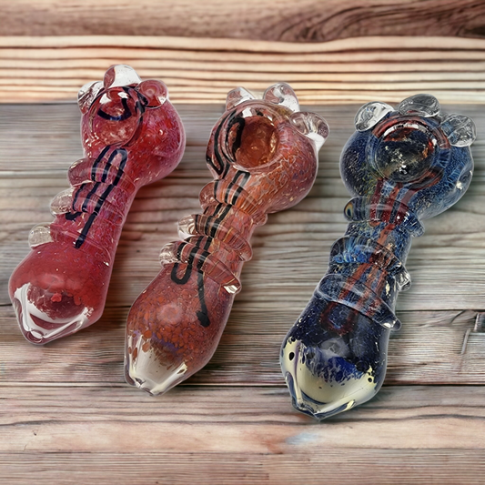 Color Changing Frit Glass Spoon Style Pipe