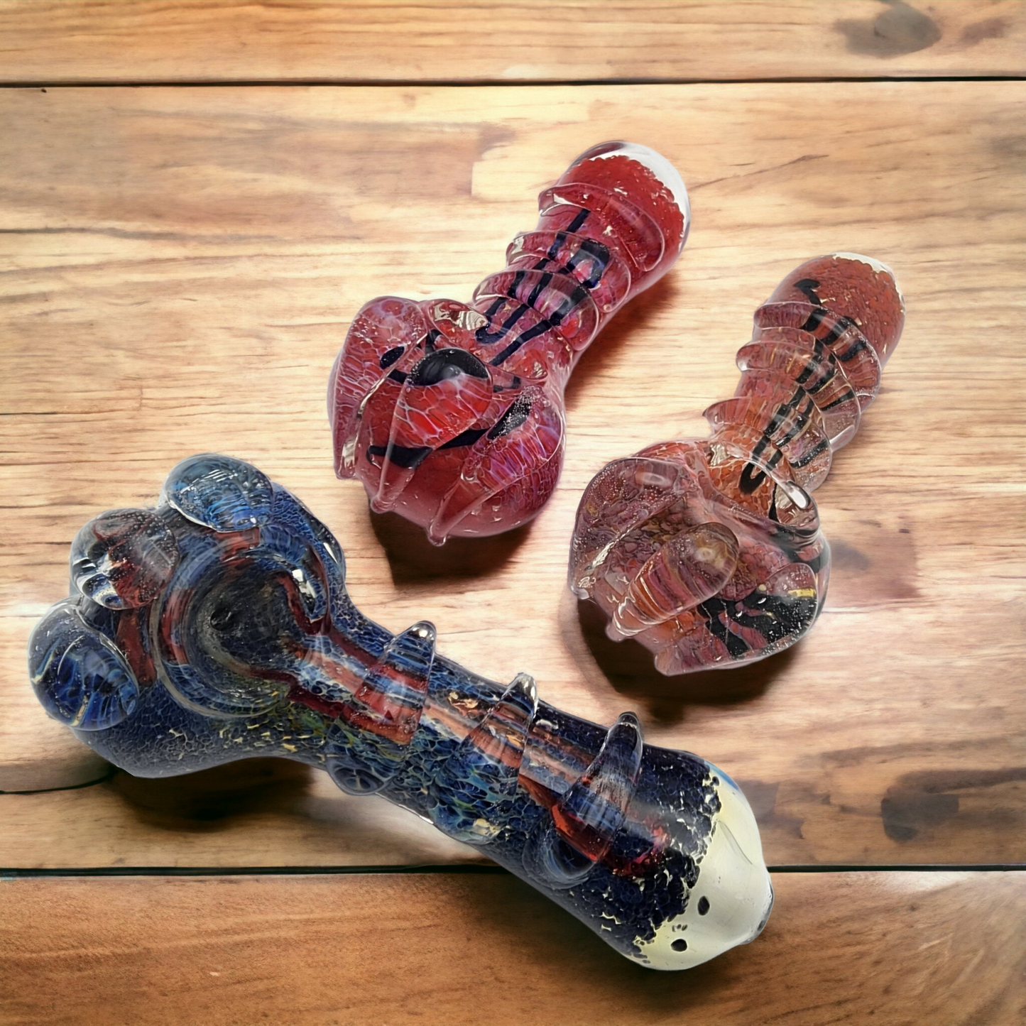 Color Changing Frit Glass Spoon Style Pipe