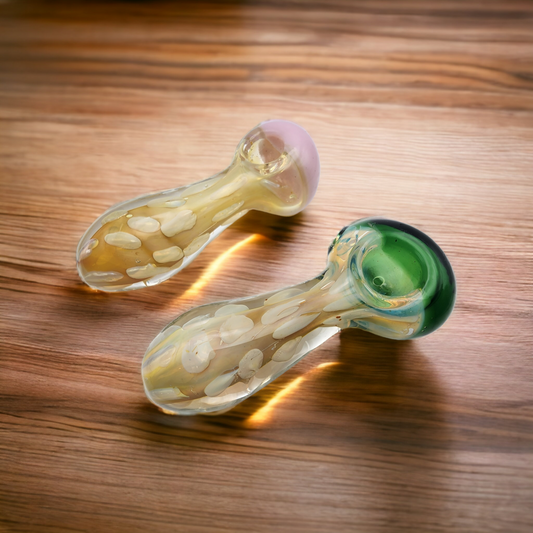 Color Changing Gold Fumed Spoon Style Pipe