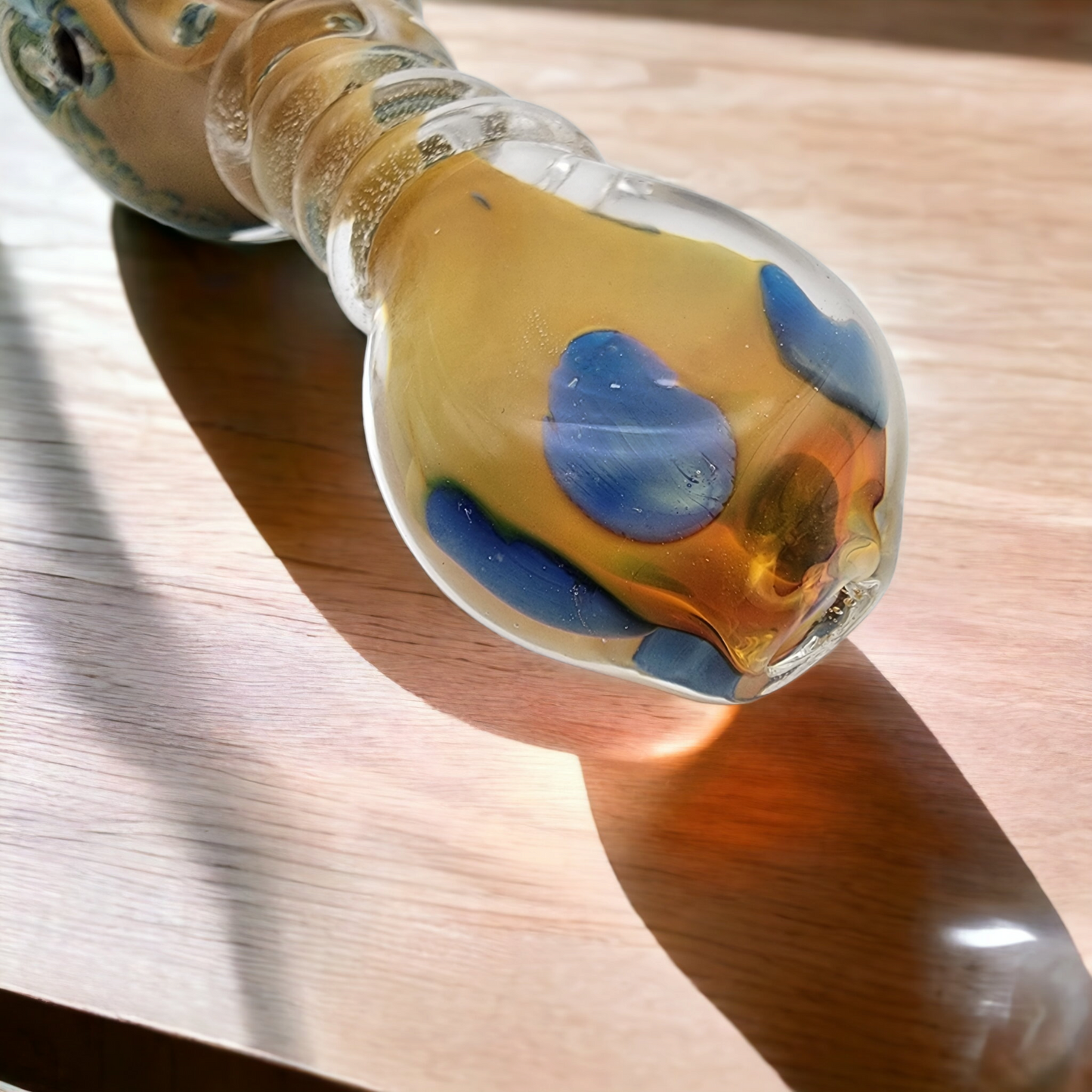 Color Changing Frit Gold Fumed Spiral Pipe