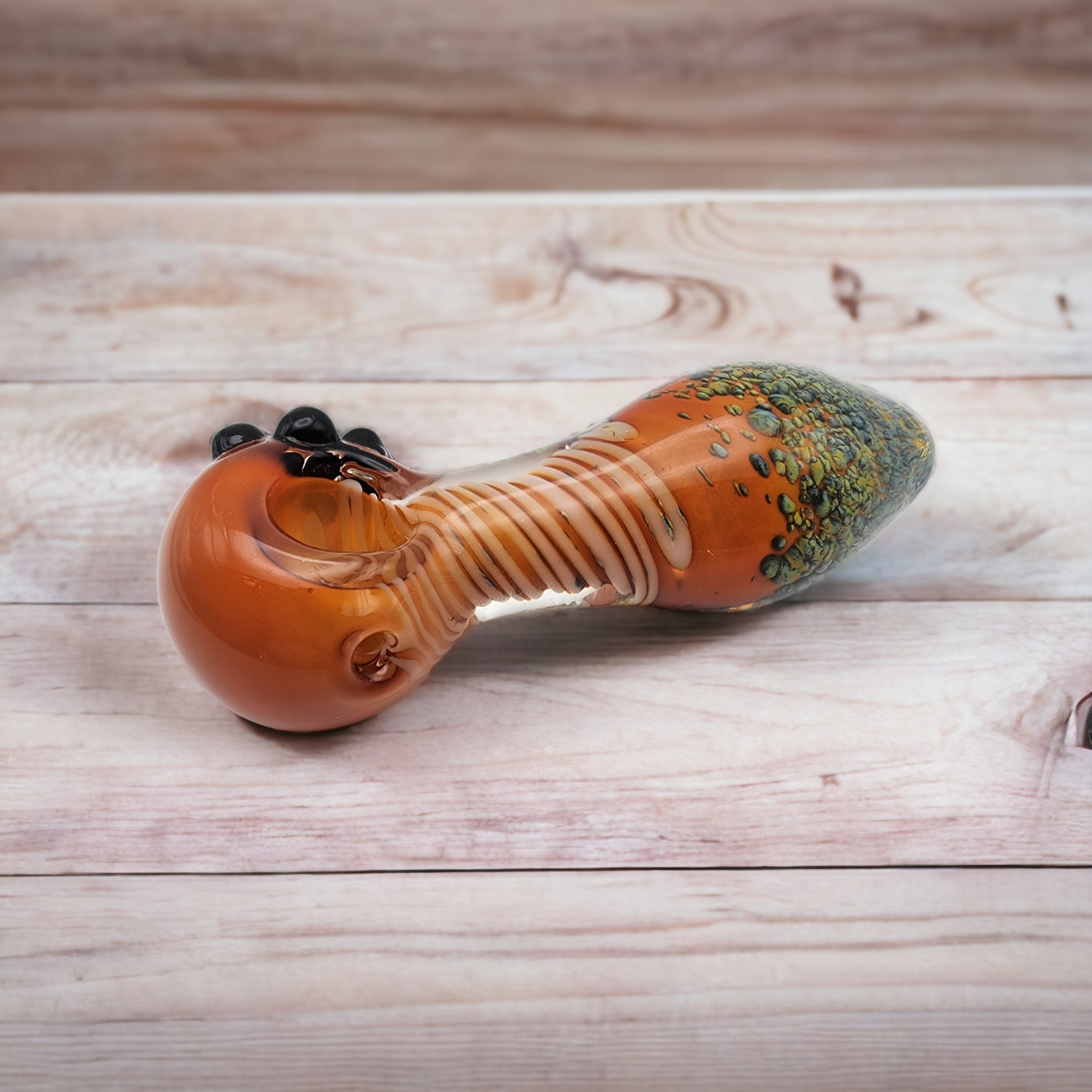 Orange Color Changing Gold Fumed Spoon Style Pipe