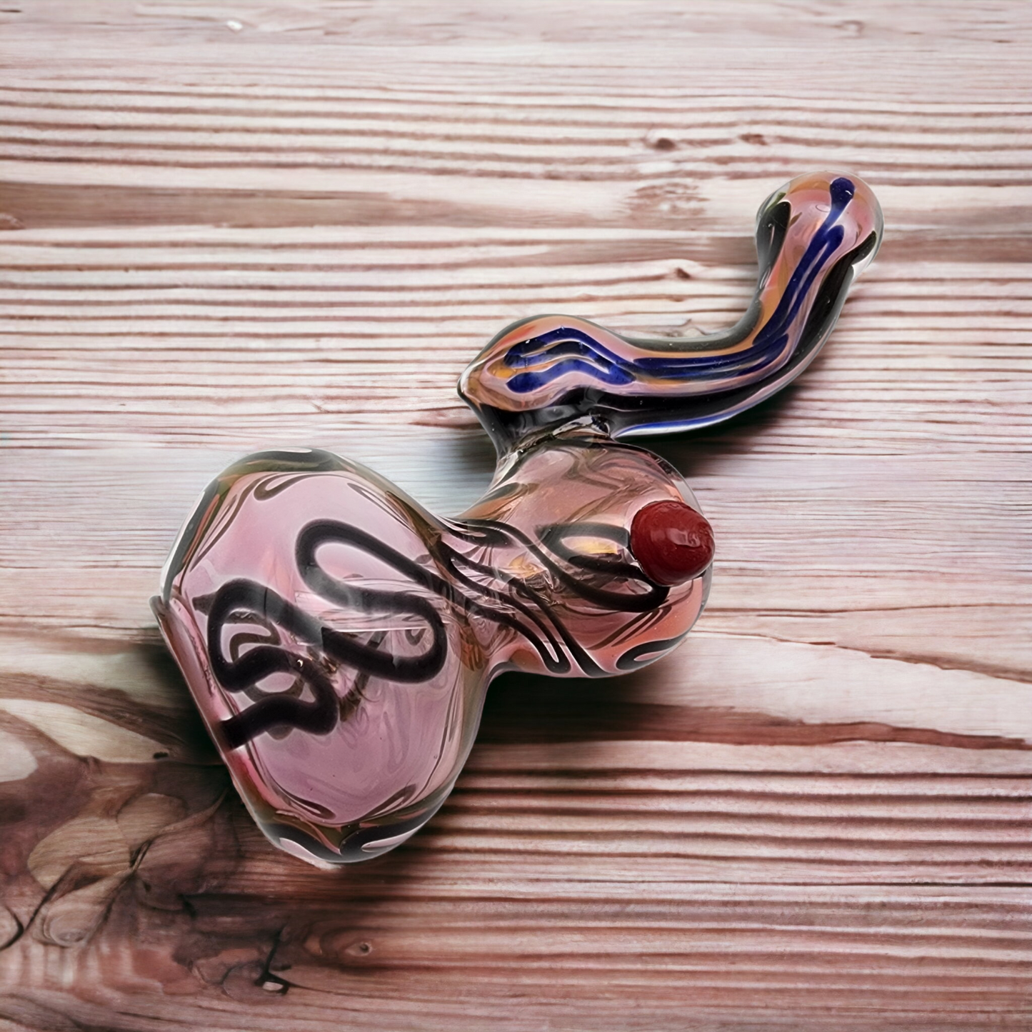 Color Changing Gold Fumed Glass Sherlock Bubbler