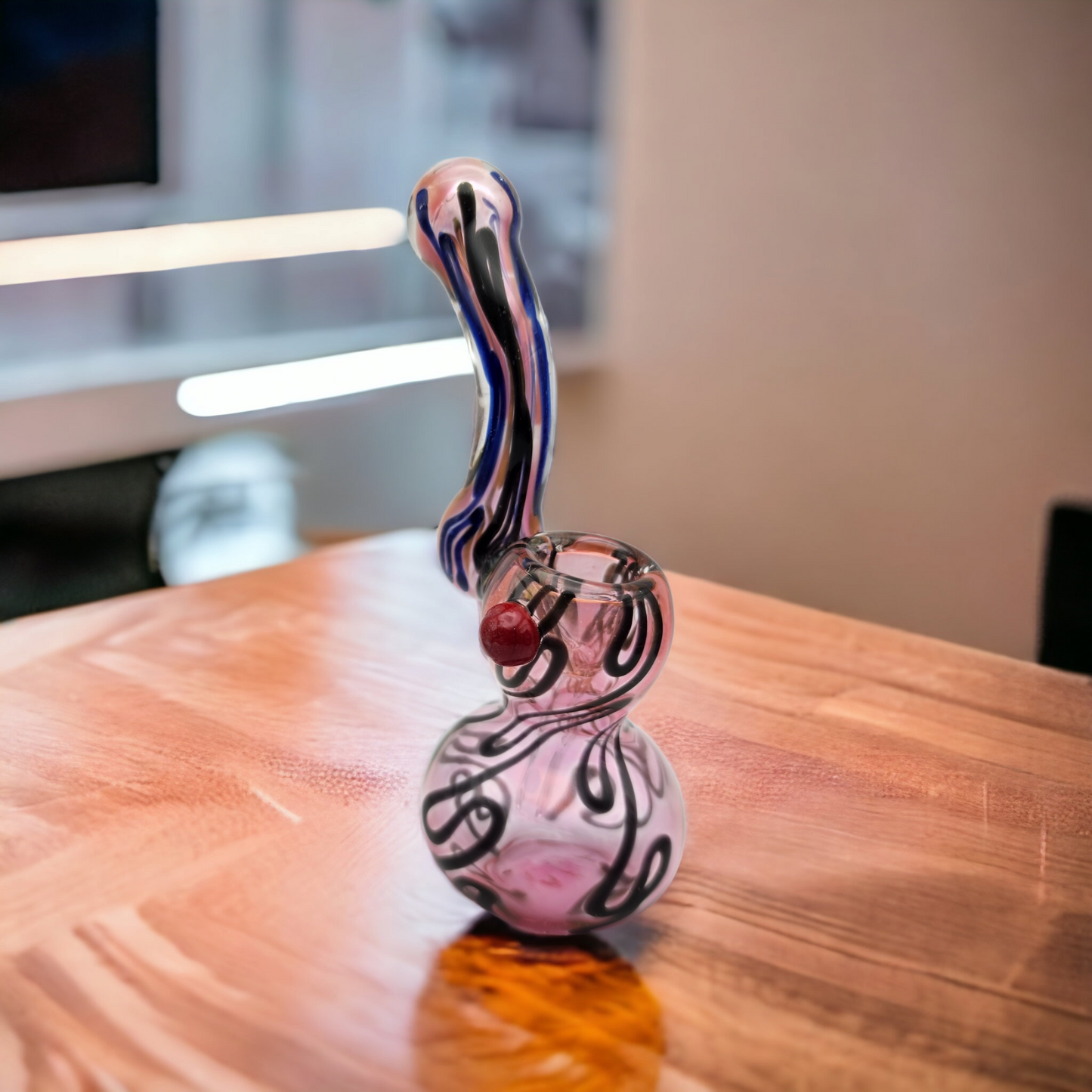 Color Changing Gold Fumed Glass Sherlock Bubbler