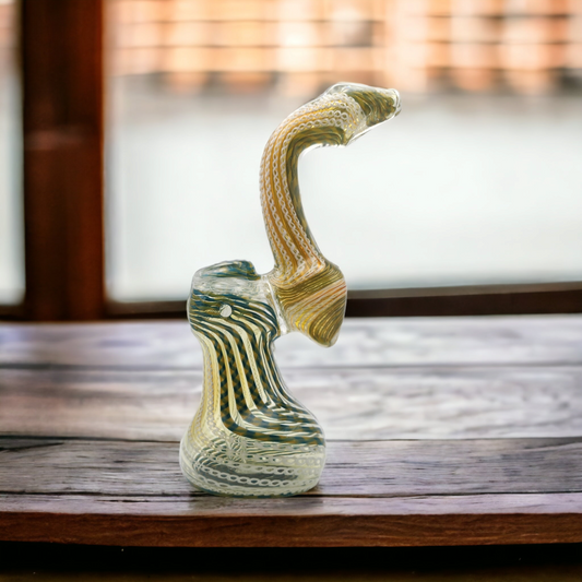 Green Striped Color Changing Sherlock Bubbler