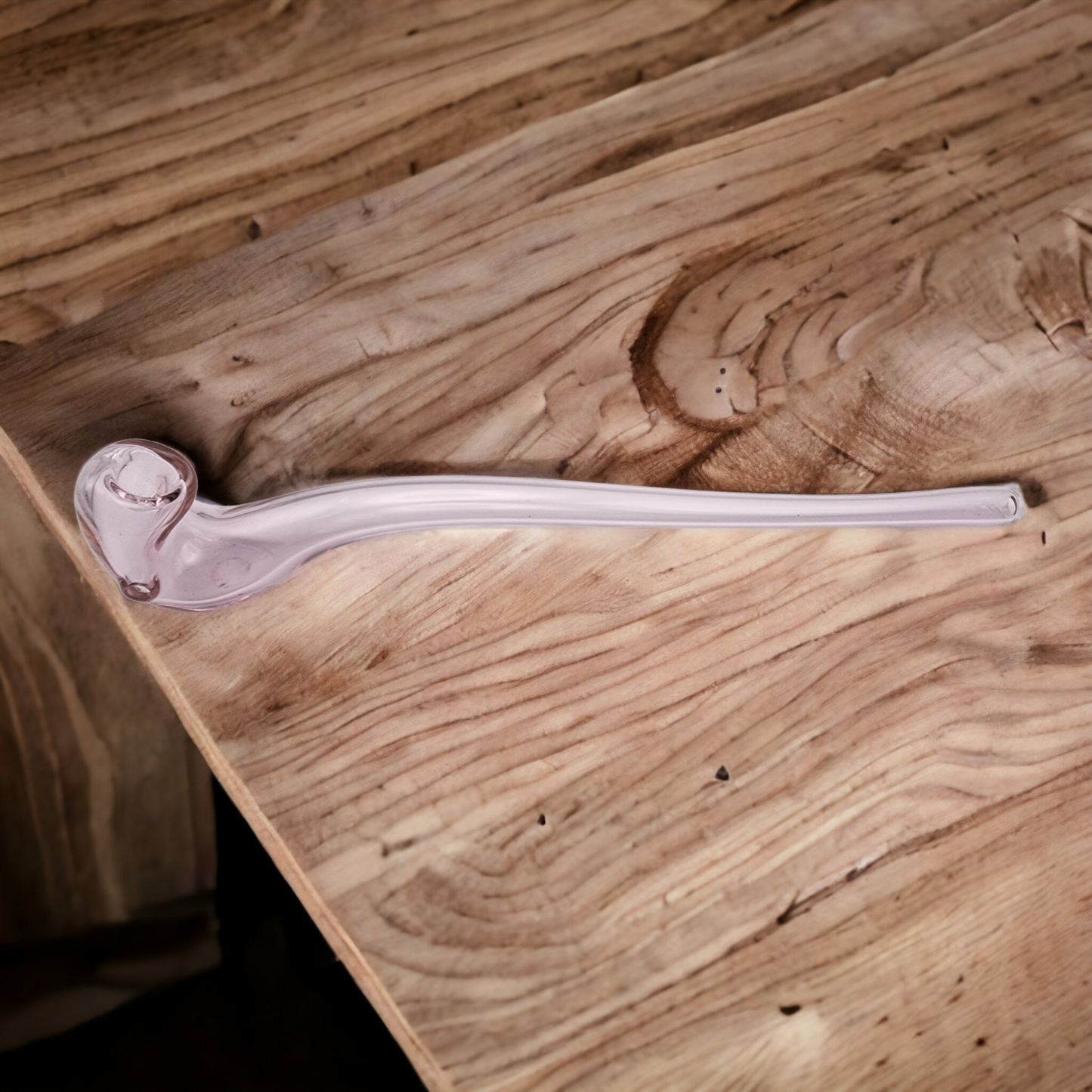 Gandalf Style Long Pink Glass Pipe