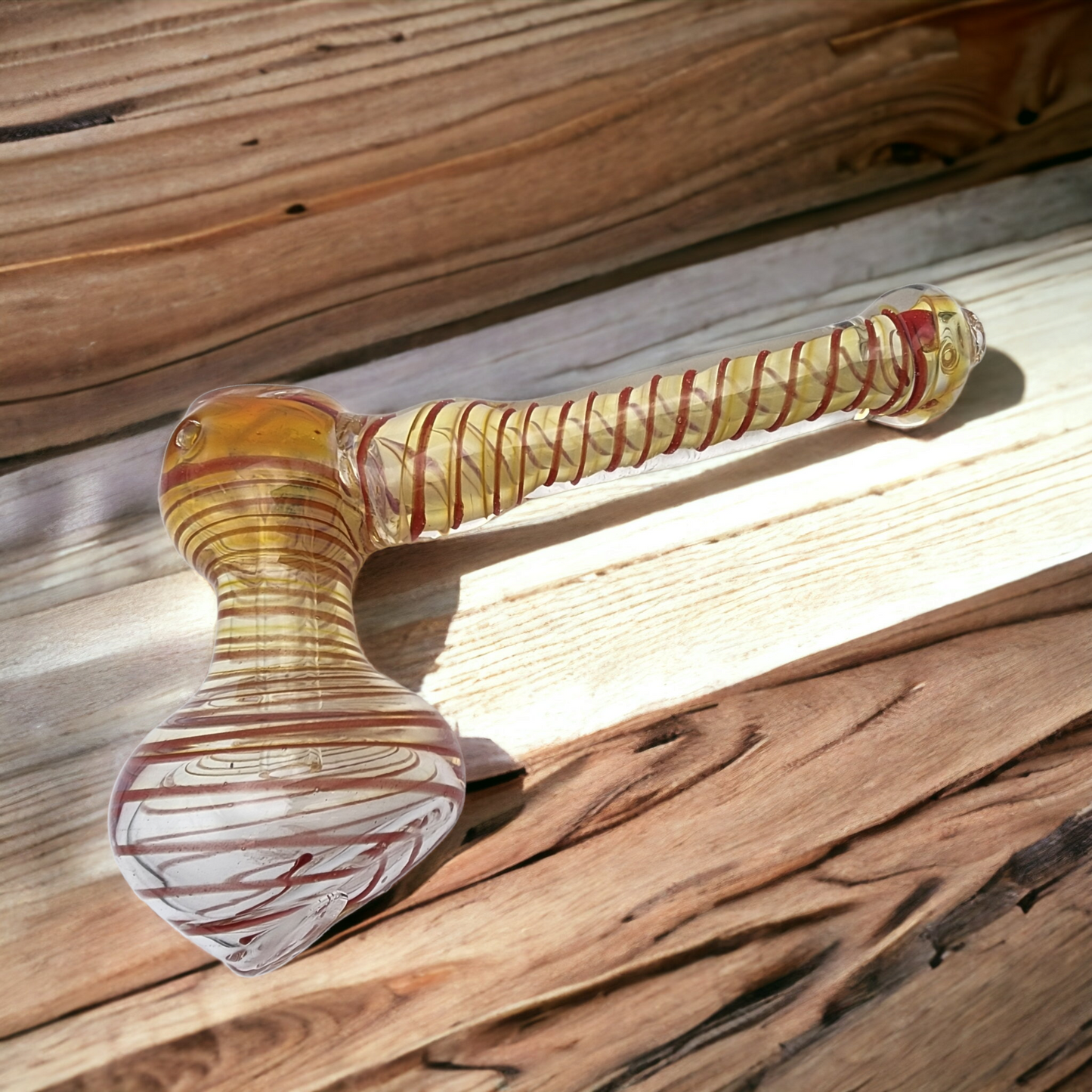 Color Changing Striped Glass Hammer Bubbler