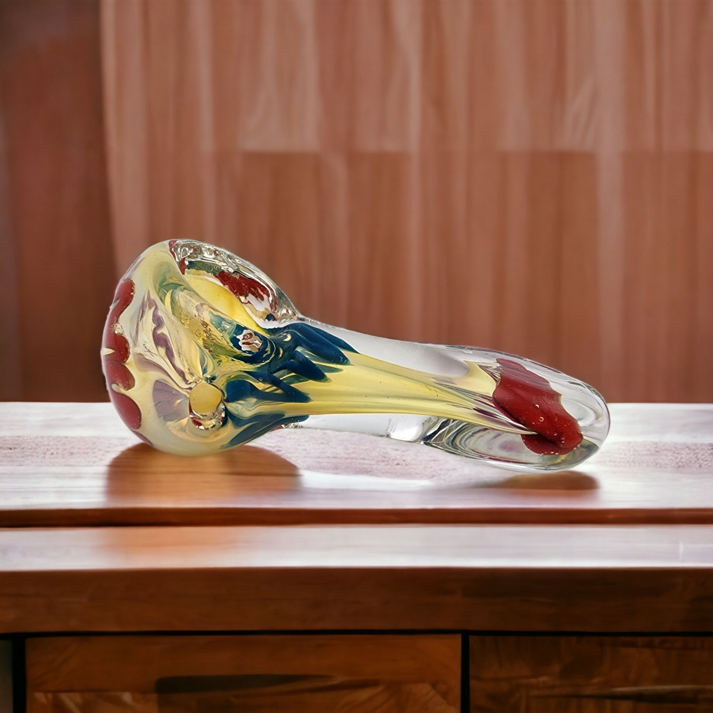 Small Color Changing Glass Pipe with Squiggles