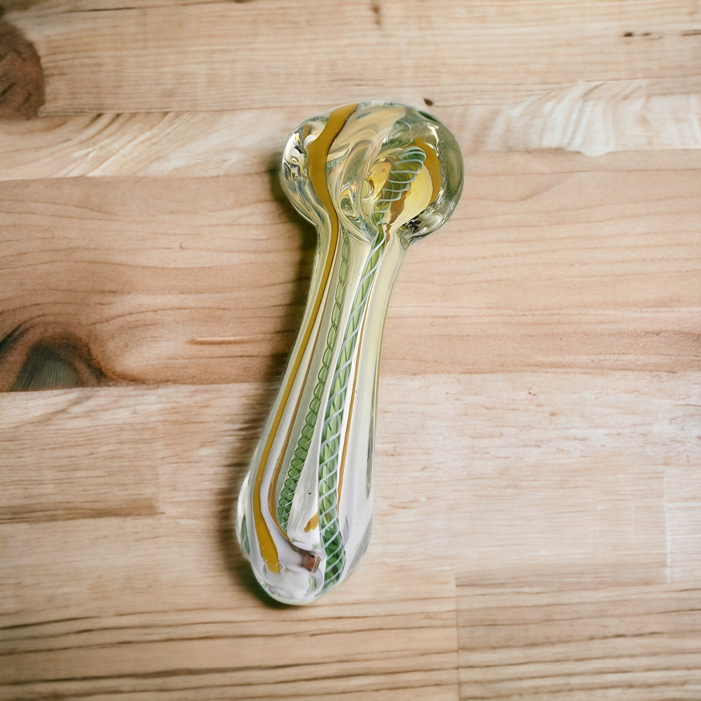 Color Changing Yellow Ribbon Spoon Pipe