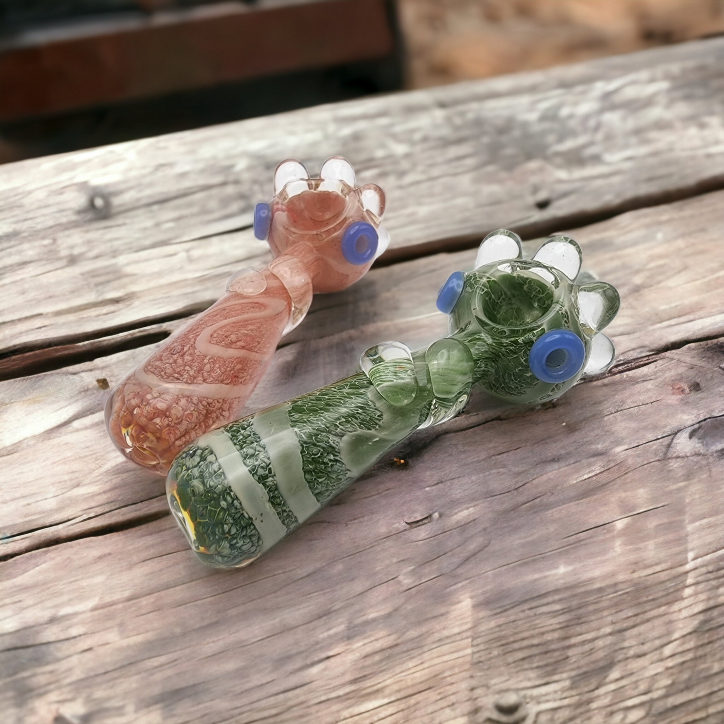 Silver Fumed Frit Color Changing Marble Glass Pipe